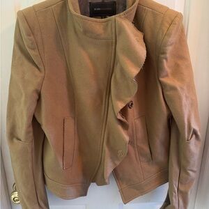 BCBGMaxAzria Camel Ruffle Blazer